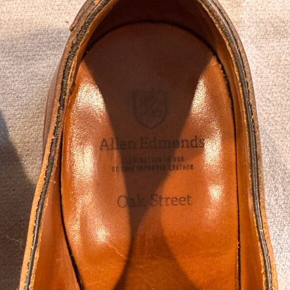 Allen Edmonds 9.5-D Oak Street Tan Cap Toe Oxford Chromexcel Leather - Picture 3 of 6